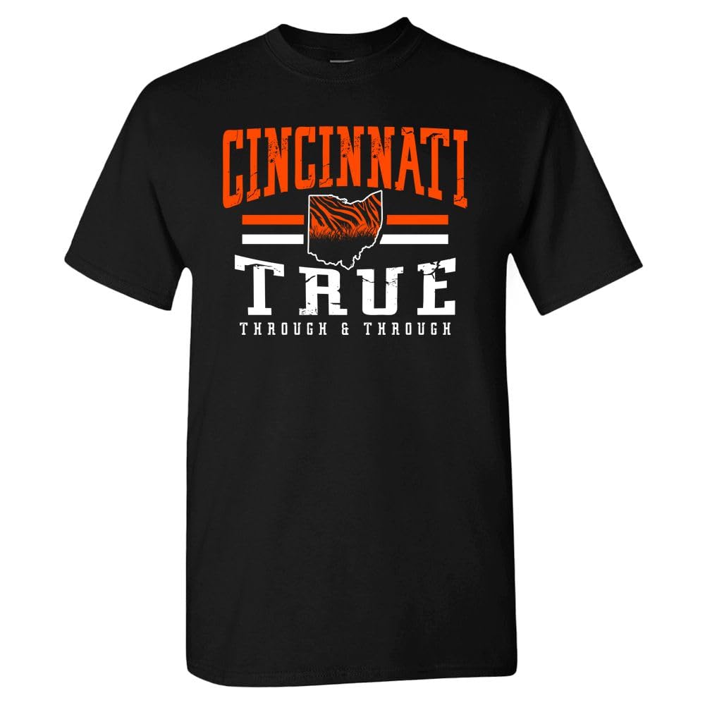 Retro Football Fans Vintage Men's Apparel, Black Cincinnati Shirt, XXXXXL