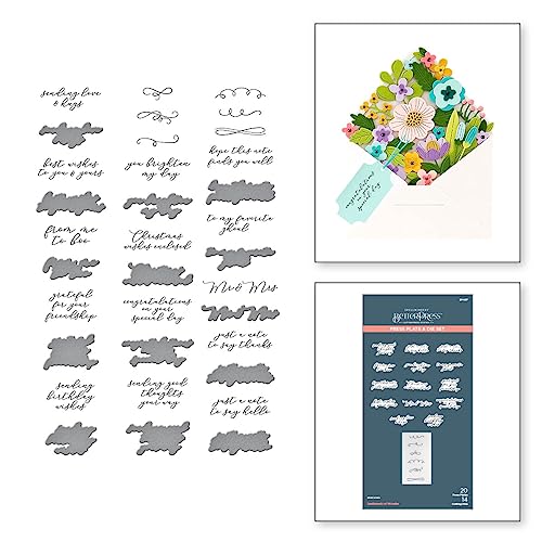 Spellbinders Sentiments of Wonder Press Plate & Die Set from The Envelope of Wonder Collection, METAL, Small - Image 2