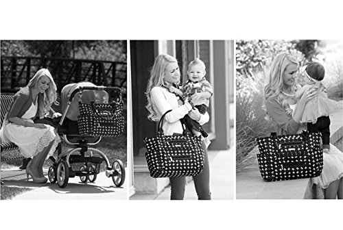 JJ Cole Caprice Diaper Bag, Shadow, Black and Grey