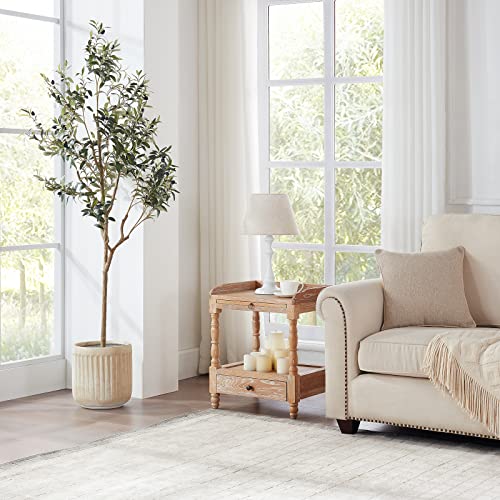 Diiger 6Ft (71'') Tall Artificial Olive Tree For Home Decor Indoor With Pot, Fake House Plants Home Decor Living Room, Floor Faux Plants Natural Artificial Tree #TOP6
