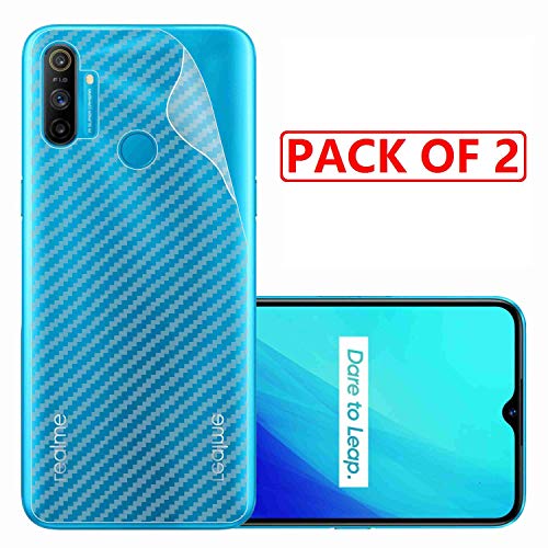 Image of Compatible with (Pack of 2) Oppo Realme C3 Pro Back Screen Protective Film Carbon Fiber Skin Transparent Screen Guard Sticker