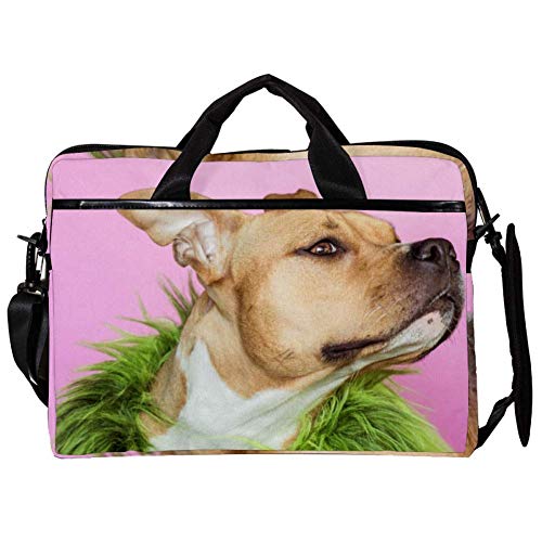 Funda de portátil de 14 a 15 pulgadas y diseño de perro verde