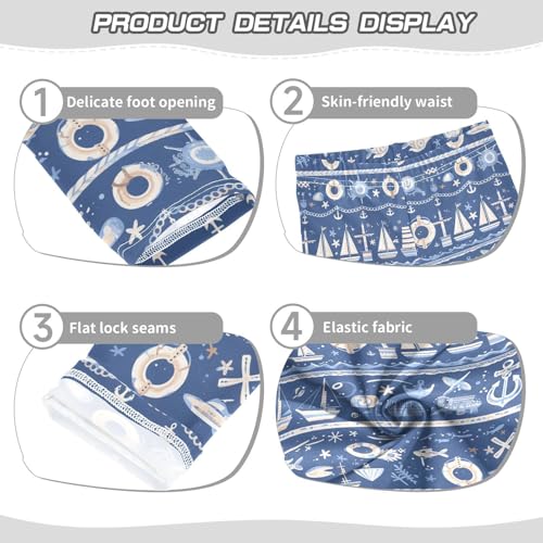 KLL Cartoon Cute Hand Drawn Ocean Marine Toddler Girls' Athletic Leggings Fashion High Waisted Sweatpants Gym3