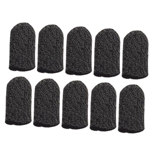 VILLCASE 10 Piezas Fundas de Nylon para Dedos con Borde Negro Protector Antisudor y Transpirable para Pantalla Táctil Elástica para Gaming Móvil Seguro y Sensible