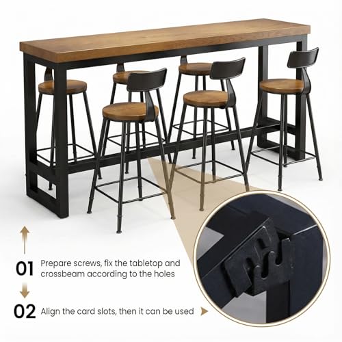Mesa de bar de desayuno o escritorio de pub con soporte de metal 5