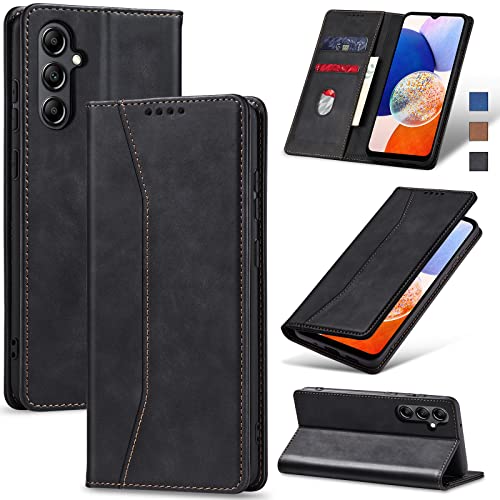 Image of Jasonyu Wallet Case for Samsung Galaxy A14 4G /5G, Flip PU Leather, Black