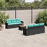 Équipement complet pour le plaisir de l'extérieur : comprend 6 coussins d'assise, 6 coussins de dossier, 1 table en acacia de 55 x 55 x 37 cm et 7 modules robustes qui peuvent être utilisés ensemble ou séparément comme salon de jardin ou de terrasse - Un lieu de rencontre élégant pour la famille et les amis.