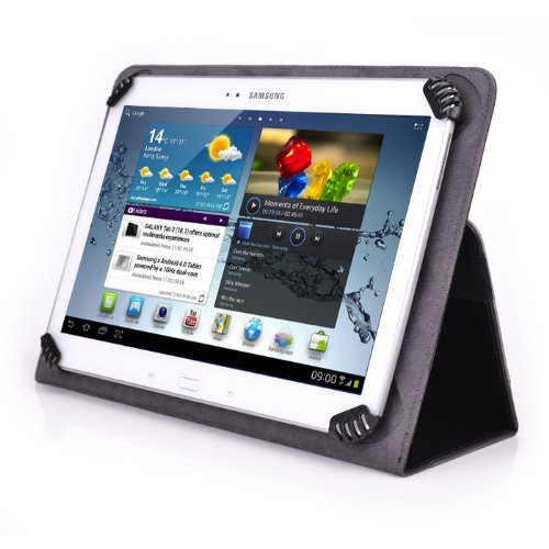Unbranded 10.1 Inch Tablet Case, Fits Unbranded Model # UB-15MS10SA - UniGrip 10 Edition Folio Case - Black - by Cush Cases