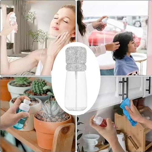 Bling Travel Spray Bottle 20oz/60ml, Fine Mist Mini Empty Spray Bottle, Leak Proof Cosmetic Refillable Travel Containers Plastic Hair Spray Bottle Sprayer for Water, Perfume, Face & Hair Mist.4