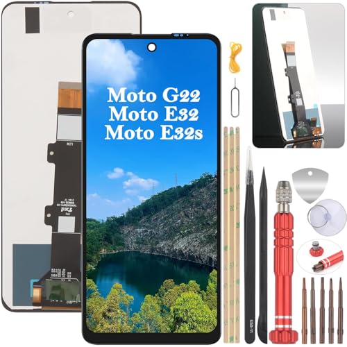 YHX-OU 6.5'' Negro Pantalla LCD para Motorola Moto G22 XT2231-2 Moto E32S Moto E32 XT2227-2 Kit de Reparación de Pantalla Táctil Digitalizador con Herramienta