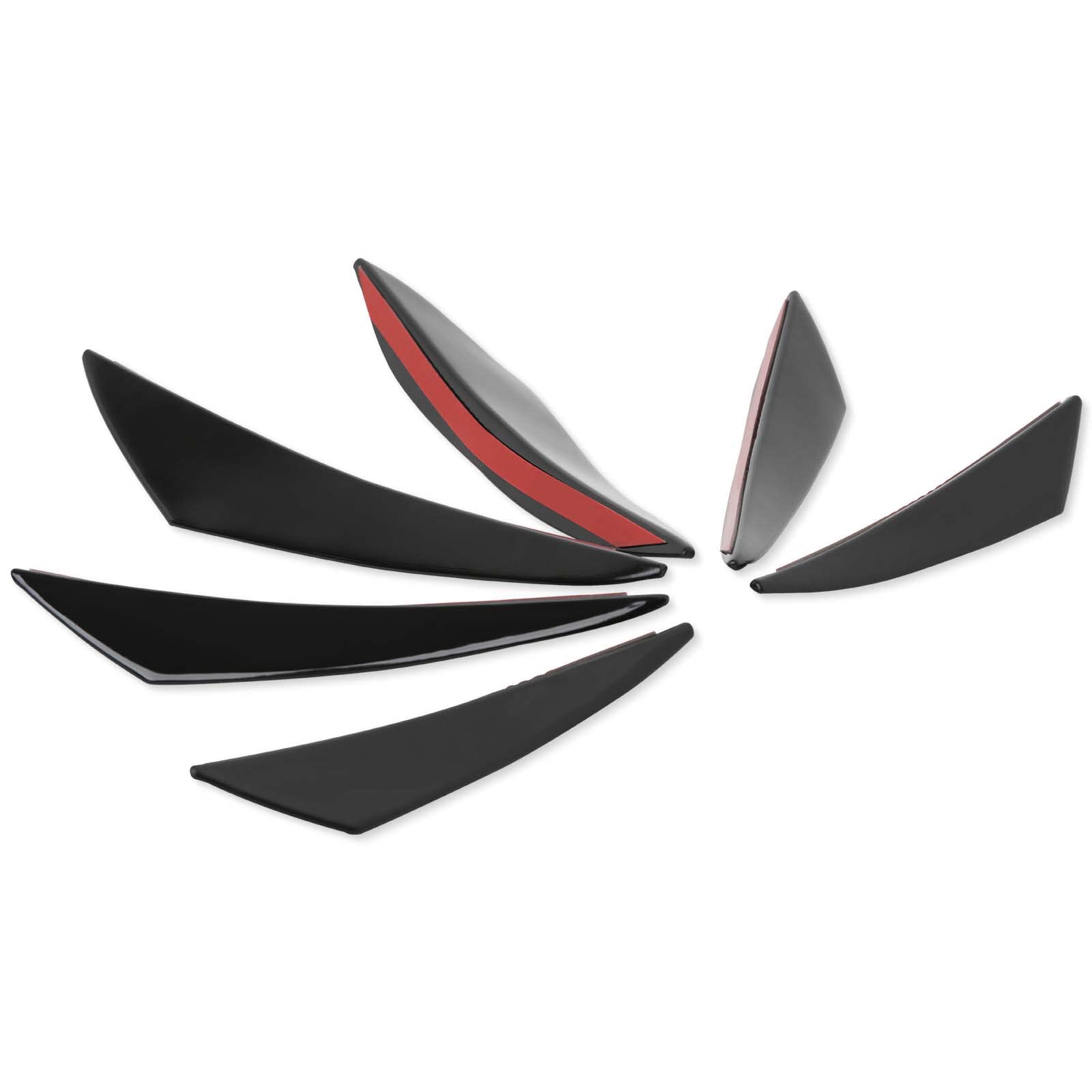 Kit Spoiler Avant Universel 6PCS - Lèvre Pare-Chocs Fibre Carbone Noir Voiture