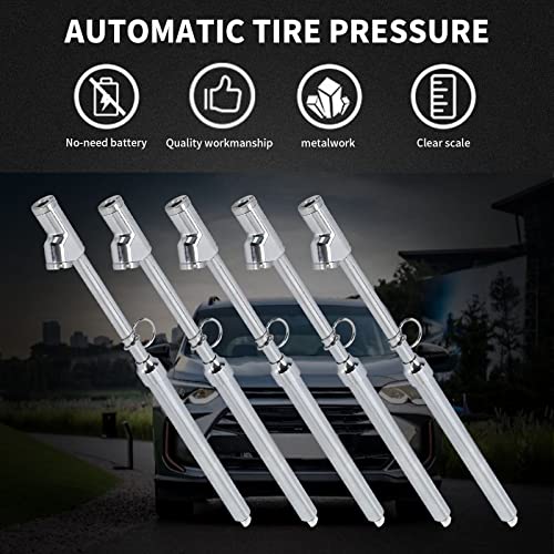 Image of Hoypeyfiy 5 PCS Dual Head Heavy Duty Tire Pressure Gauge AUTO Air Pressure Gauge10-150PSI 100-1000KPa Universal Tire Guage Pressure Reader for Truck Car SUV RV ATV Bike Motorcycle