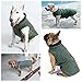 TFENG Reflektierend Hundejacke Brust 54-64cm, Rückenlänge 38cm Hundemantel Warm gepolstert Puffer Weste Welpen Regenmantel mit Fleece (Grün, L)