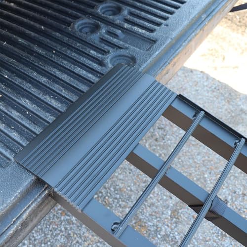 Titan Ramps 2-Pack 10-Feet Folding Aluminum ATV Arched Loading Ramp, Black – Portable and Compact with 1,200-Pound Capacity and Serrated Traction for Truck Bed or Trailer