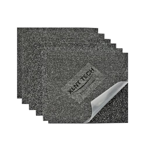 Image of Glitter Black Acrylic Sheets 6PCS 1 /8 inch Thick 8 x 8 Inch for Laser Cutting and Engraving Plastic Sheet Materials, Glitter Plexiglass Sheets for Crafts and DIY Project.