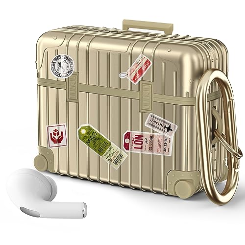 CAGOS for AirPods Pro �P �[�X(2022/2019) �G�A�[�|�b�c�v���J�o�[ TPU+PC�ی�P�[�X �L�����[�f�U�C�� ������ ������� �J���r�i�t�� ���C���b�N�t�� LED���C�g������ ���C�����X�[�d�Ή� TPU�f�� �L�Y�h�~ ��