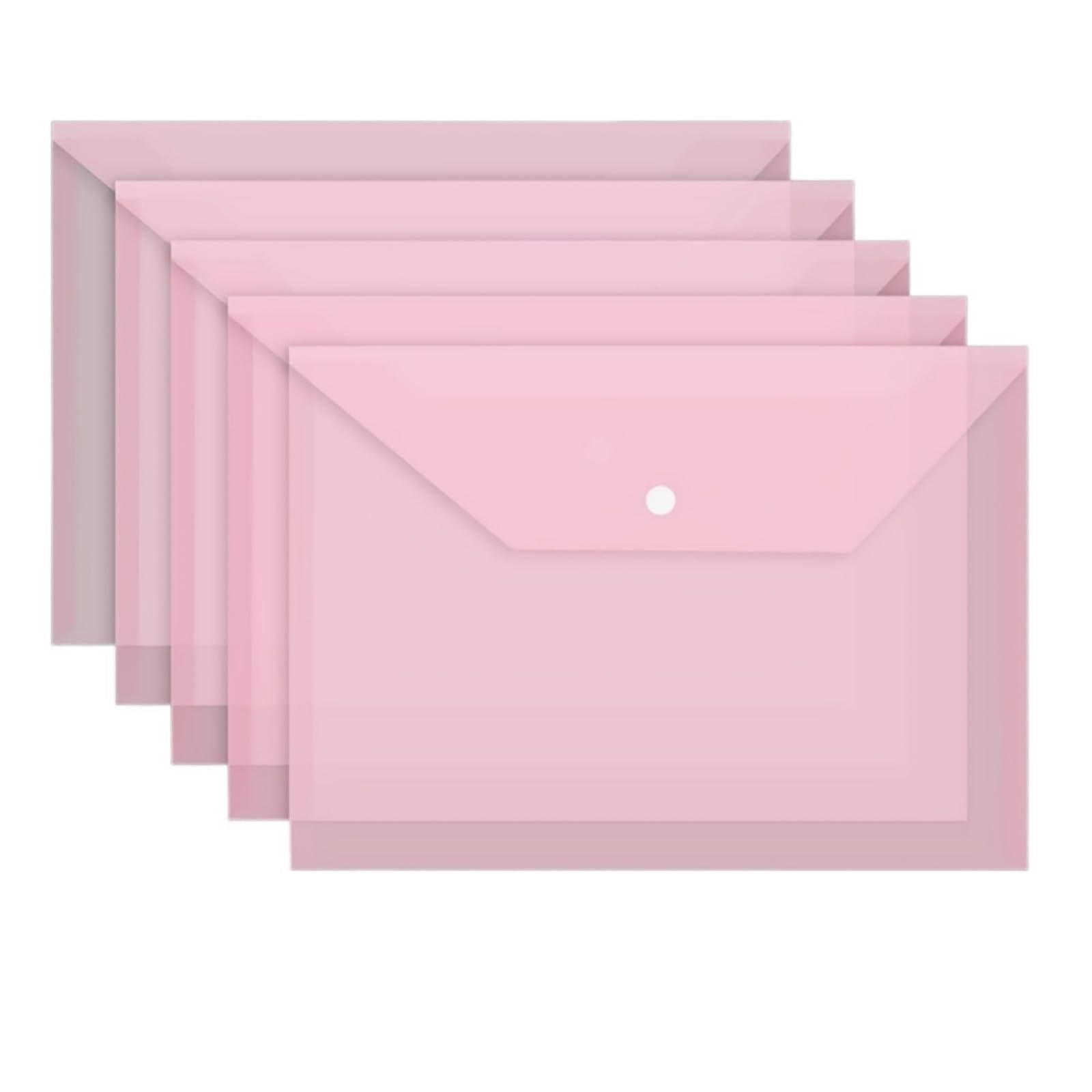 20 sobres de plástico transparentes, reutilizables, impermeables, con botones(Pink)