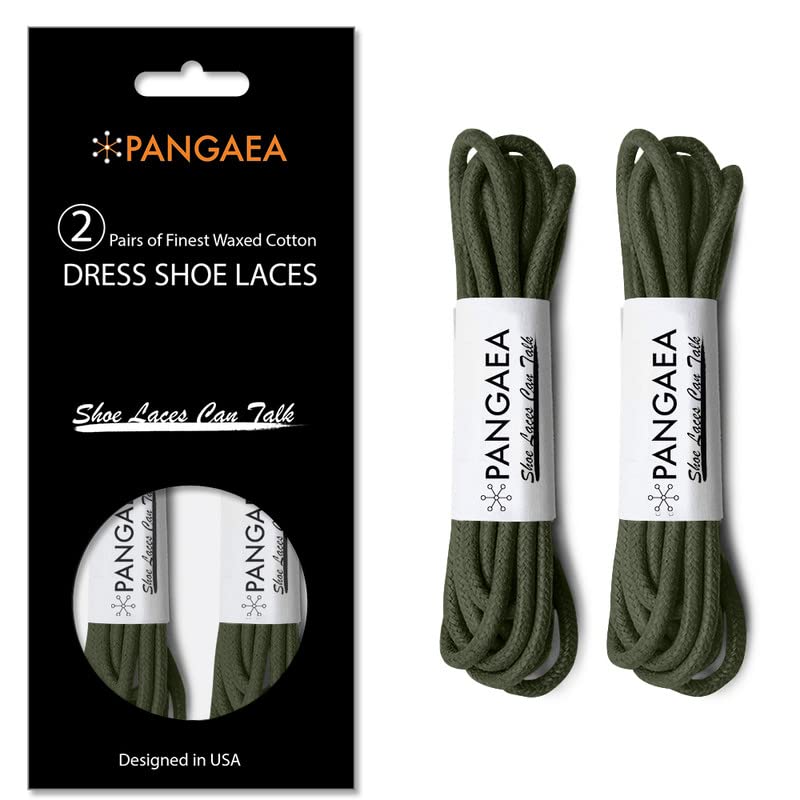 Image of [4 Laces] 2-Pair Pack Waxed Round Oxford Shoe Laces for Dress Shoes Chukka 3 /32Inch Thin