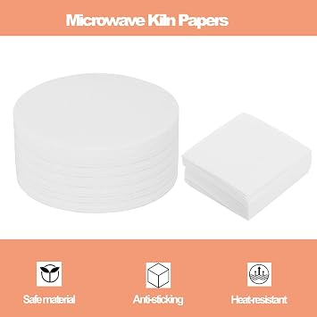 Professional Large Microwave Kiln for Glass Fusing with 60 Sheets Kiln Papers Glass Fusing DIY Crafts Supplies Jewelry Making