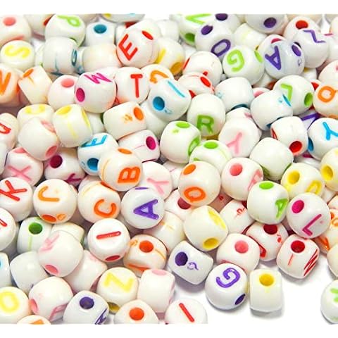 150 Cuentas de Plástico con Diseño de Letras Cover