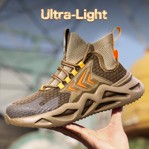 Image of Steel Toe Boots for Men Work Indestructible Safety Boots | Impact-Resistant, Puncture-Resistant, Comfortable, Wear-Resistant, Construction Factory, Warehouses, Jobsites