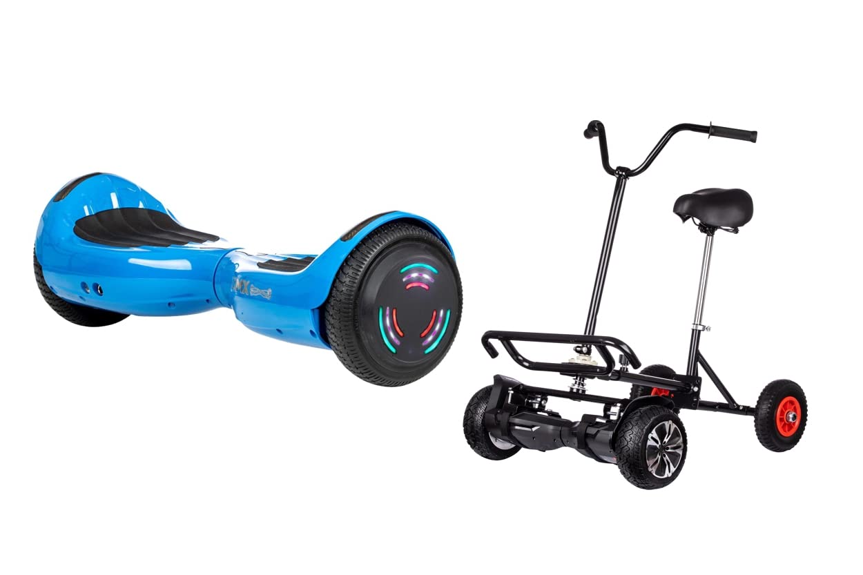 BLUE - ZIMX HB4 BLUETOOTH HOVERBOARD SEGWAY WITH LED WHEELS UL2272 CERTIFIED + HOVERBIKE BLACK