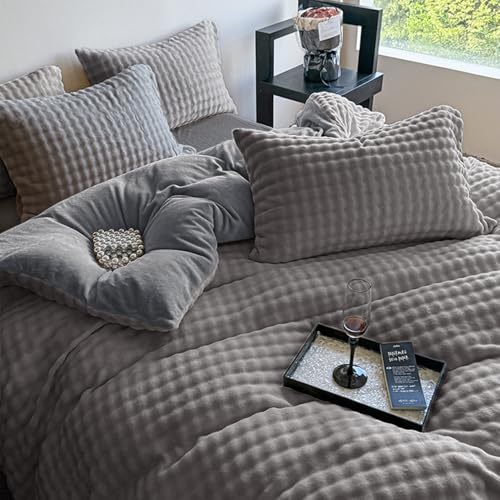 「 §zz.luxi」布団カバーセット 3点セット シングル 冬用 ミルクファー調 ふわとろ あったか フランネル マイクロファイバー 厚手 もこもこ ボックスシーツ 掛け布団カバー 封筒式枕カバー 静電気防止 ふわふわ 暖かい 冷え対策 洗える 吸湿発熱