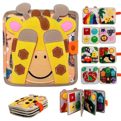 KBIBCK Quiet Book ab 1 Jahre, Spielzeug Busy Board Weicher Filz, Babybücher aus Weichem Stoff, für Früherziehung und Reise, Vorschule Lernaktivitäten Geburtstagsgeschenk