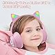 Woukksy Bluetooth Kopfhörer Kinder, Faltbar 85dB Mädchen Kopfhörer Over Ear, Kabellos Kinderkopfhörer mit LED-licht Katzenohren und Mikrofon für Schule/Tablet/Handy/PC (Rosa)
