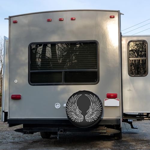 Image of Angel Wings Spare Tire Cover Dust-Proof Wheel Tire Cover Fit Trailer, RV, SUV and Many Vehicle 14 Inch