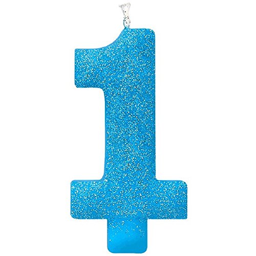 #1 Birthday Glitter Candle - Blue - //coolthings.us