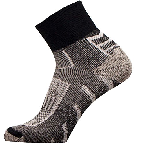 PURE HANG Kupfer Socken Running Sport  perfekt für Radfahren, Joggen, Tennis, Walking, Herren, FBA_69, schwarz, Medium