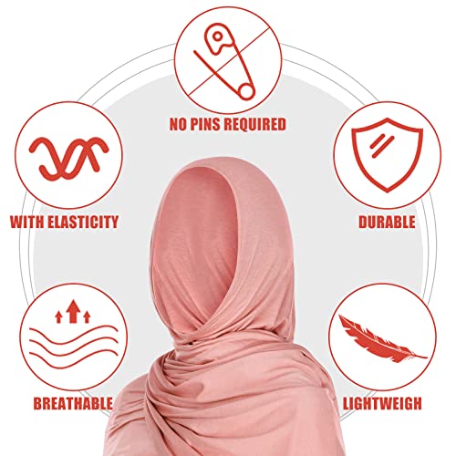 Vabean 4 Pcs Instant Hijab for Women Jersey Hijabs Pinless Ramadan Islamic Muslim Head Wraps Premium Head Scarf Shawl turban3