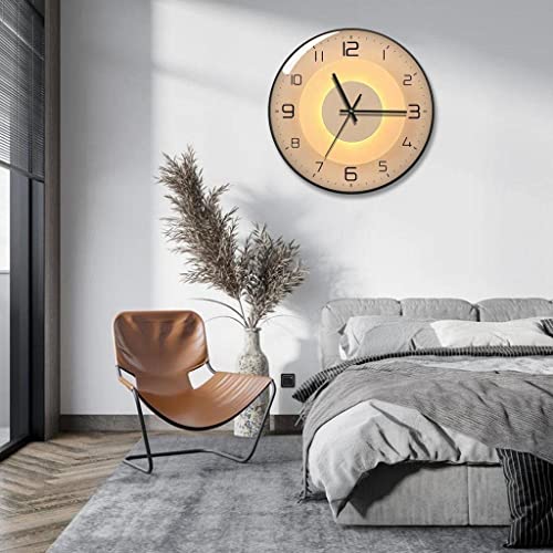 Image of Wall Clock 12 inch Silent Quartz Decorative Wall Clock Non-Ticking Classic Digital Clock Battery Operated Round Easy to Read Handheld Complete Home /Kitchen /Bedroom (422)