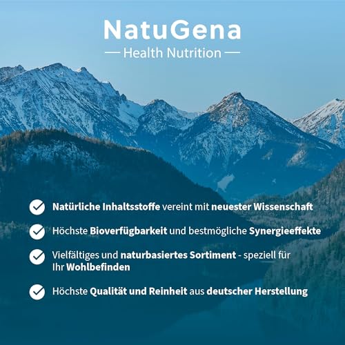 NatuGena Folsäure Liquid, Vitamin B9 Quatrefolic Folsäure in flüssiger Formulierung (Tropfen), bioaktive Folsäure als Methyltetrahydrofolat (5-MTHF), 20 ml / 300 Tropfen (75 Tage Packung)