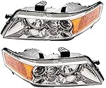 MILLION PARTS Pair Headlights Headlamps Driver Passenger Replacement Assembly AC2518106 AC2519106 Compatible with 2004 2005 2006 2007 2008 Acura TSX 2.4L