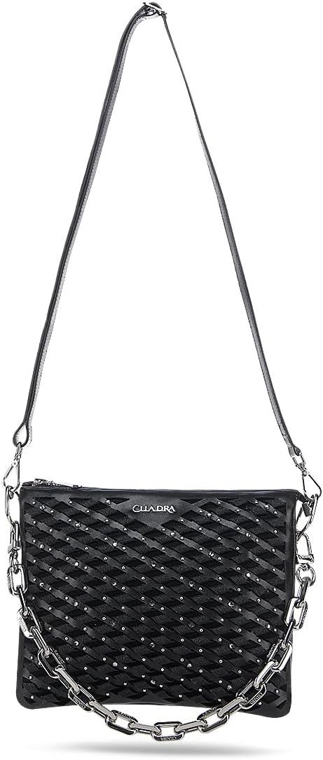 Cuadra Women Black Shoulder in Lambskin Leather