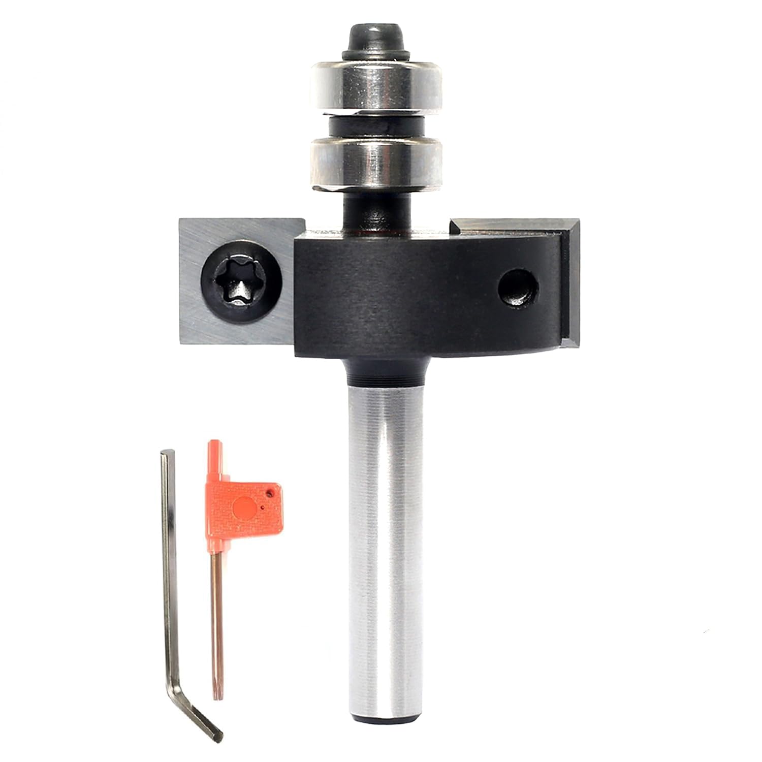 Sinoprotools Insert Carbide Rabbet Router Bits 1/4 Shank, 1-1/2 Cut Dia, Depths 1/2", Height 15/32", 2pcs Replacement Cutter, Bearing Guided Rabbeting Router Bit, More Durable Cost Savings
