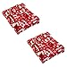 J & M Home Fashions Holiday Reindeer Design Plush Fleece Blanket, 50 by 60-Inch, 2-Pack