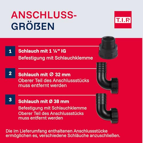 T.I.P. Maxima 300 IX Schmutzwasser-Tauchpumpe Edelstahl, 18 000 l/h, 700 W, 30 mm Partikel, Vortex-Laufrad, Schwimmerschalter, Thermoschutz, Notentwässerung, Robust & langlebig