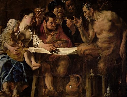 Toile Satyre et paysan de Jacob Jordaens pour décoration de salon élégante