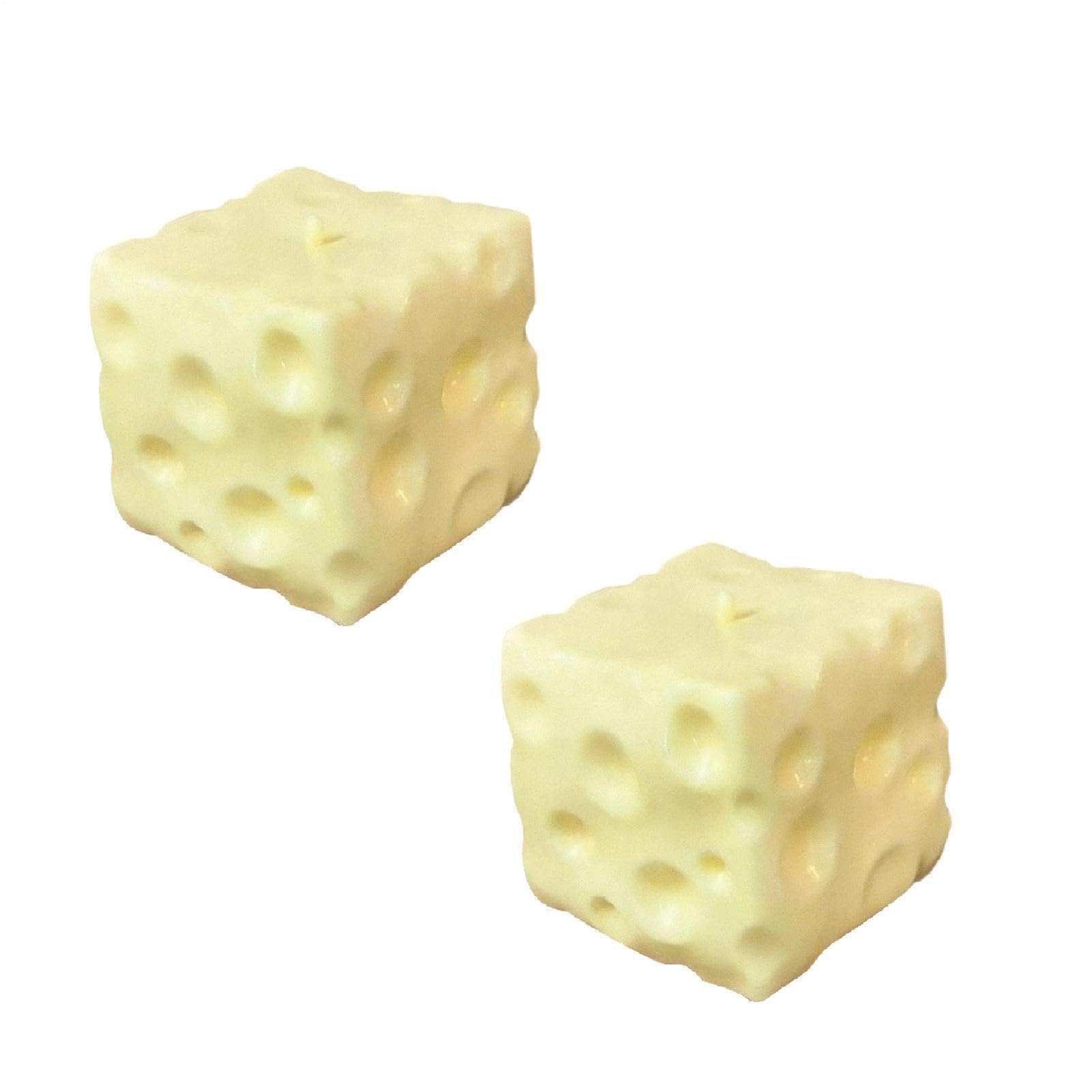 Giant Cheese Toys - Realistic Non-rebounding Cheese Stress Ball (2PCS) - Portable Sensory Toy Relief Calming Fidget Toy For Kids Adults Office Home - Desk Novelty Gift