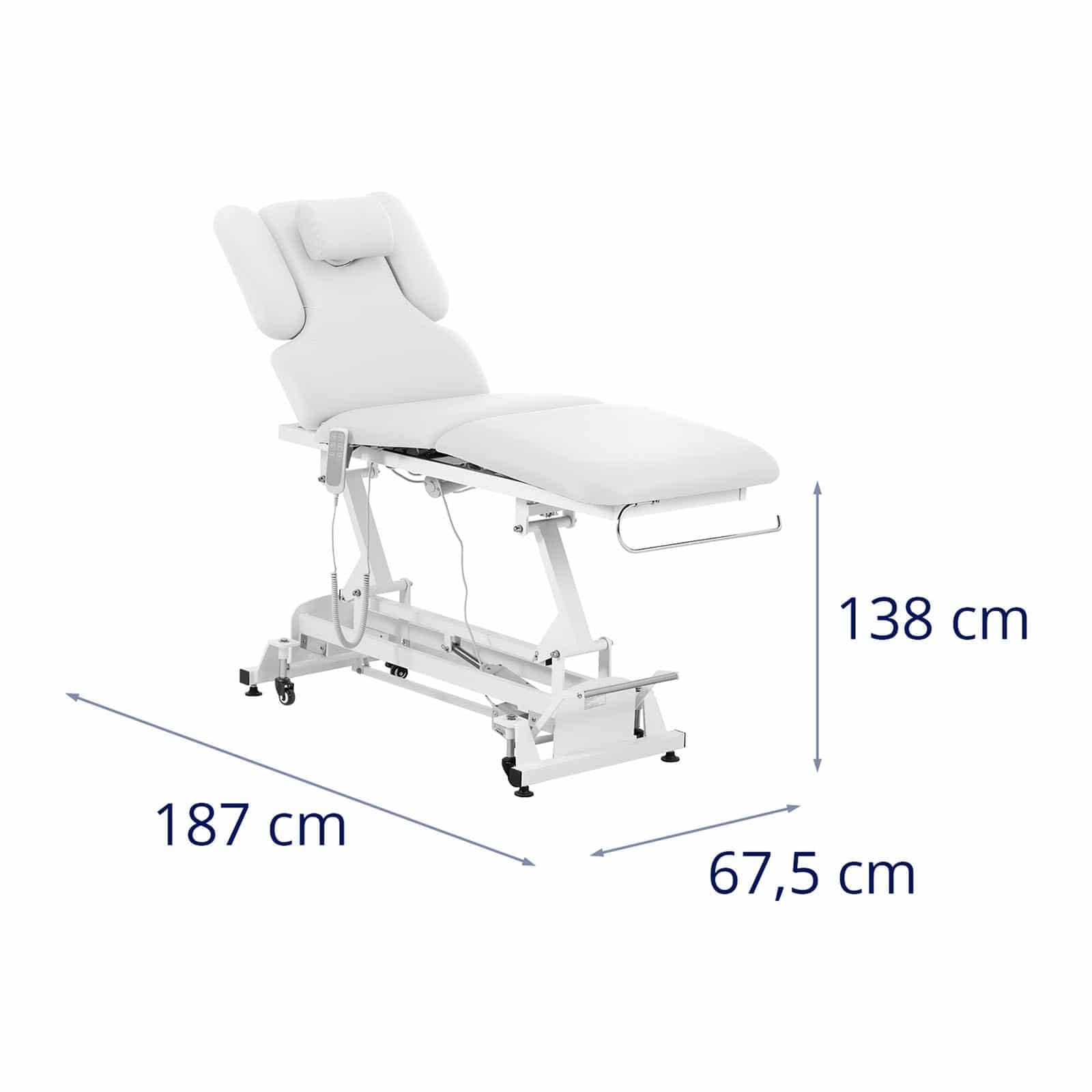 Physa Camilla de Masaje Cama Physa Nantes White_PH (Estructura: Acero con Recubrimiento en Polvo, Tapicería: Piel sintética (Poliuretano), Altura: 620-840 mm)