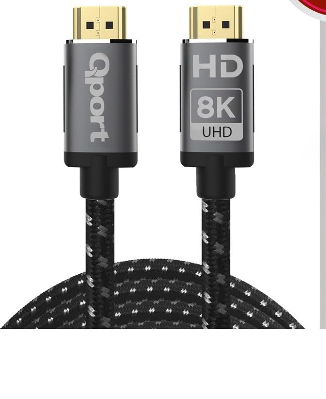 Qport Q-HDMI215 5m HDMI 2.1V 8K örgülü altın uçlu