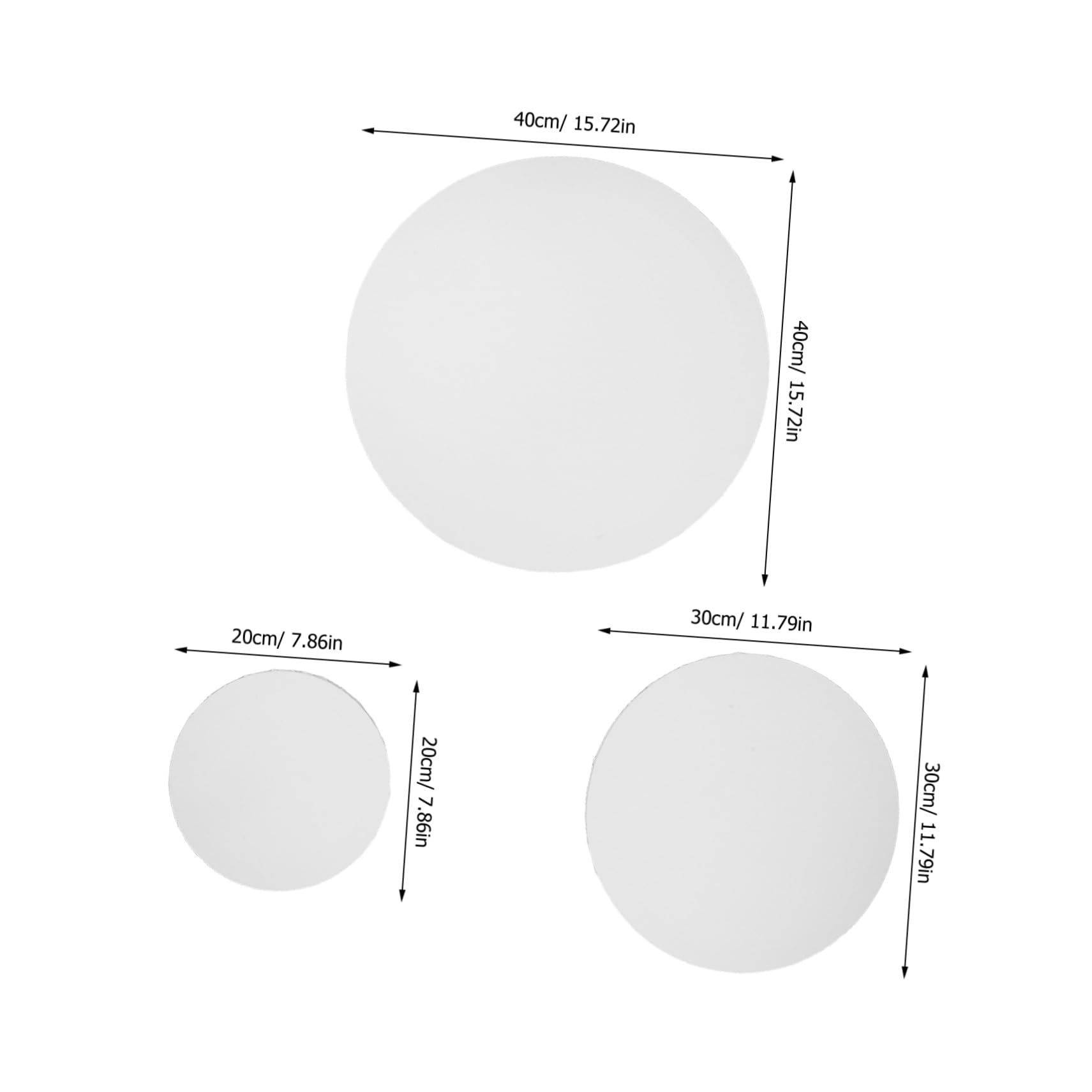 Angoily 3pièces Lot de Toiles Rondes Entoilées Coton Vierge pour Peinture à Huile et Dessin Artistique