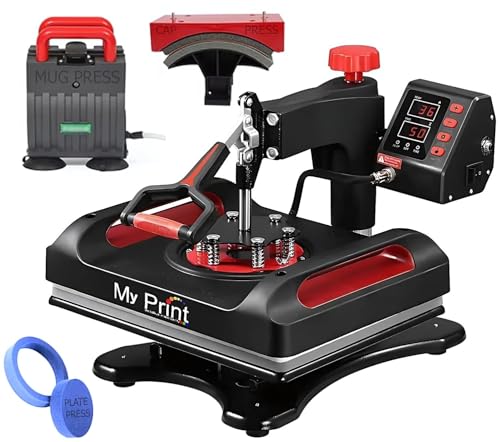 Image of MY PRINT | DTF PRINTING | With Double Heating Tube | NEW Model | Heat Press 5 in 1 Digital Multi Functional Sublimation, Vinyl Printing Machine for T-Shirts, Mug, Plate Heat Press Machine 12x15 Inch |