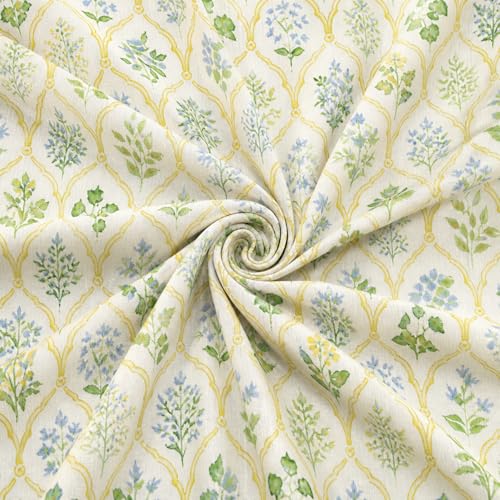 Image of THEA King Elastic Fitted Double Bedsheet Set| 100% Cotton Like Soft Fabric | Microfiber King Elastic Double Bedsheet for King Size Bed (72 X 78 x 10 inches) with 2 Pillow covers,Verdant Trellis
