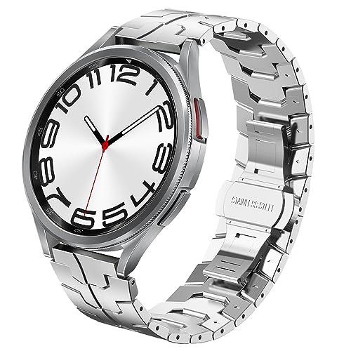 KADES for Galaxy Watch 6 Classic 47mm 43mm Band Watch 5 Pro 45mm Galaxy Watch 6/5/4 Band 40mm 44mm Galaxy Watch 4 Classic 42mm 46mm, Large XL for 20mm LUGS Metal Replacement Band Men, Silver