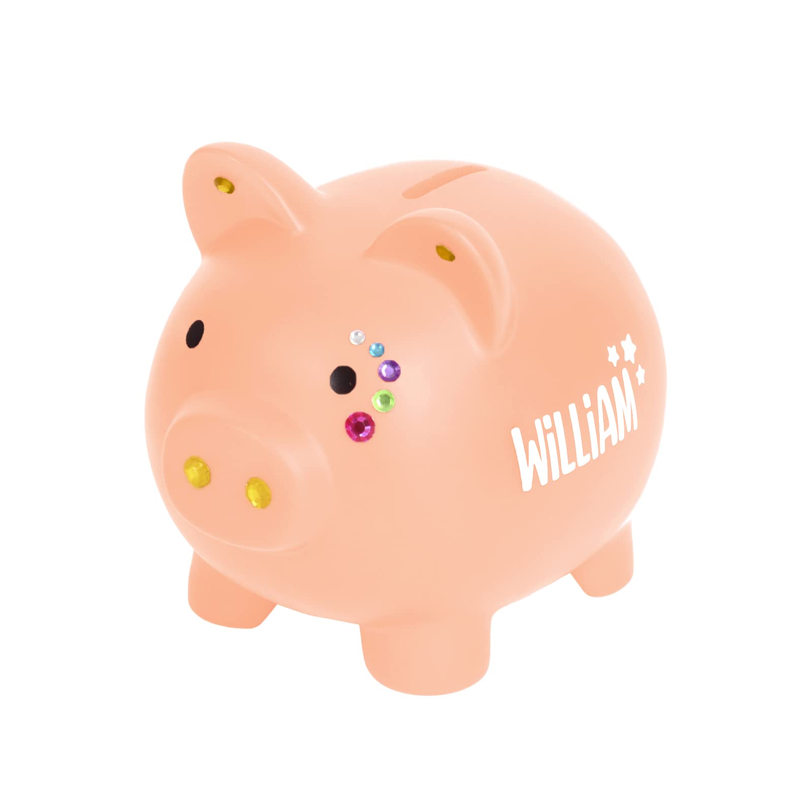 OXYEFEI Cute Piggy Bank, Personalized Soft Vinyl Shatterproof Coin Bank for Boys & Girls, Unbreakable Money Bank, Fun Savings Jar Gifts for Birthday (Apricot)