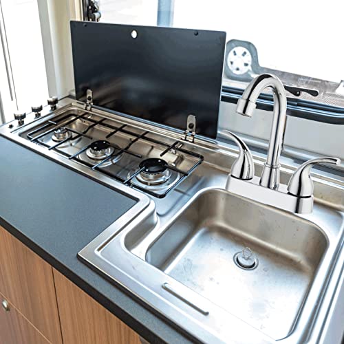 Perfson Rv Sink Faucet,4 Inch Centerset Bathroom Basin Faucet With 2 Lever Quarter Turn Handles,Rv Kitchen Faucet Replacement For Campers, Rv, Motorhome, Travel Trailer,Fifth Wheels,Boat #TOP23